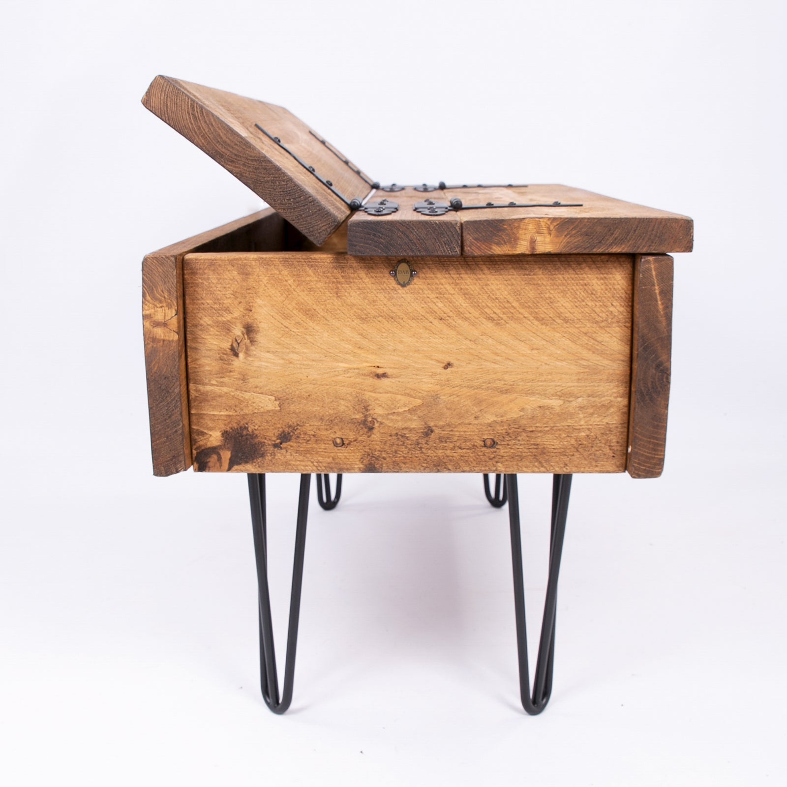 Hairpin Coffee Table Chest - Wooden Storage Box