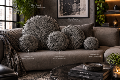 Concrete - Round Pillow Scatter Cushions x 2