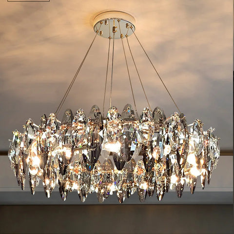 Crystal Gold Silver Designer Chandelier