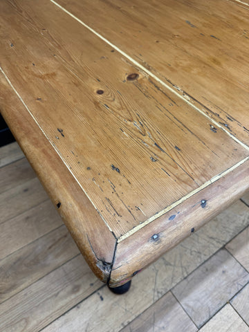 Antique Pine Dining Table / Victorian Kitchen Table / Rustic Farmhouse Pine Desk
