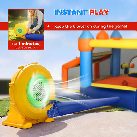 AIYAPLAY Bouncy Castle for Kids, Inflatable Bounce House with Slide, Pool (Ball Pit), Climbing Wall and Blower for Outdoor