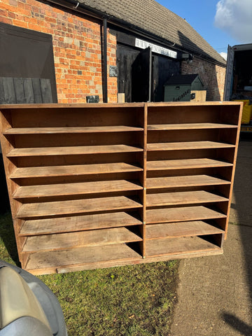 Large Rustic Antique Pitch Pine Bookcase Storage Shelving Unit / Reclaimed Barn