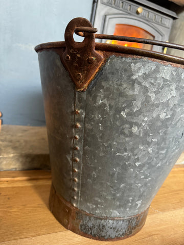 Galvanised Log Basket Carrier / Plant Pot /  Christmas Tree Planter Patio Pail B