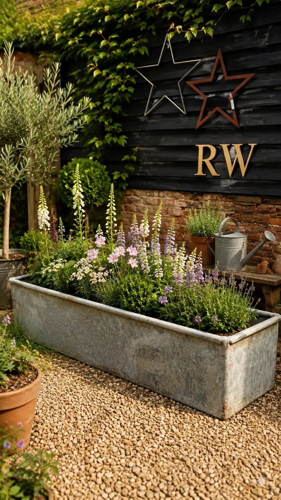 Reclaimed Galvanised Trough Large Planter /  Raised Flower Bed Plant Tree Pot T5