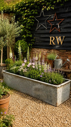 Reclaimed Galvanised Trough Large Planter /  Raised Flower Bed Plant Tree Pot T5