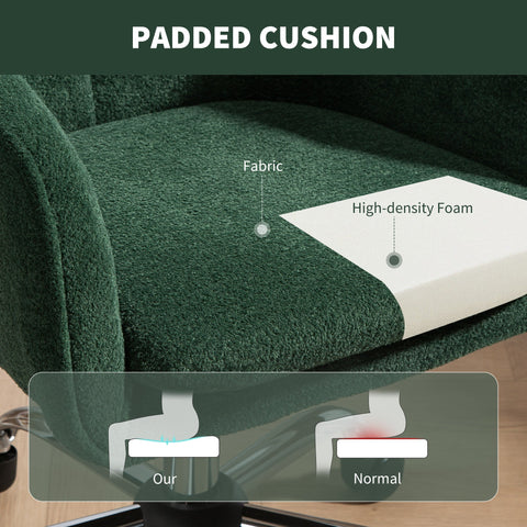 HOMCOM Velvet-Feel Office Chair - Dark Green