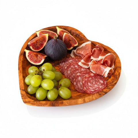 Olive Wood Heart Shaped Serving dish| 11cm 16cm 19cm Individual or 3-Piece Set