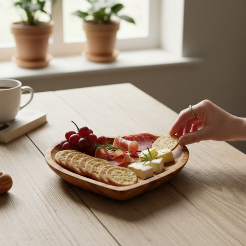 Olive Wood Heart Shaped Serving dish| 11cm 16cm 19cm Individual or 3-Piece Set