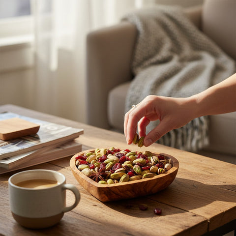 Olive Wood Heart Shaped Serving dish| 11cm 16cm 19cm Individual or 3-Piece Set