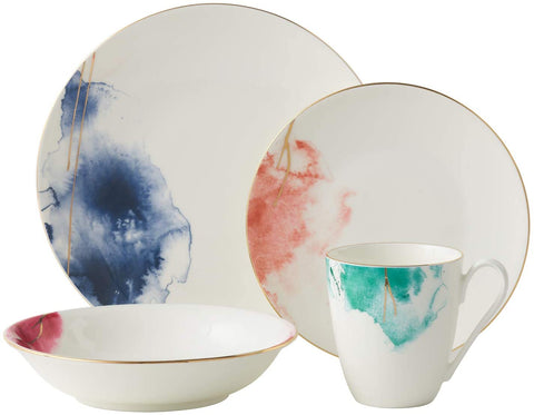 INNER FOR ONE Premium Quality Dinner Set for One (Gold Rim Set 1)