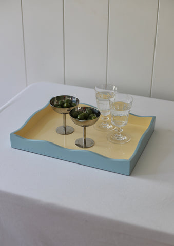 Allegra Wiggle Tray in Blue and Cream