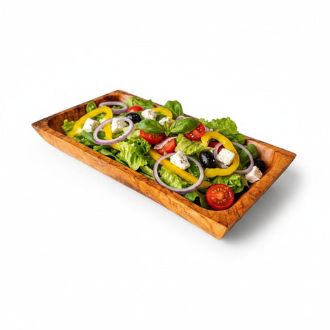 Olive Wood Rectangular Serving Tray 27x14cm | Wooden Cheese & Appetizer Platter