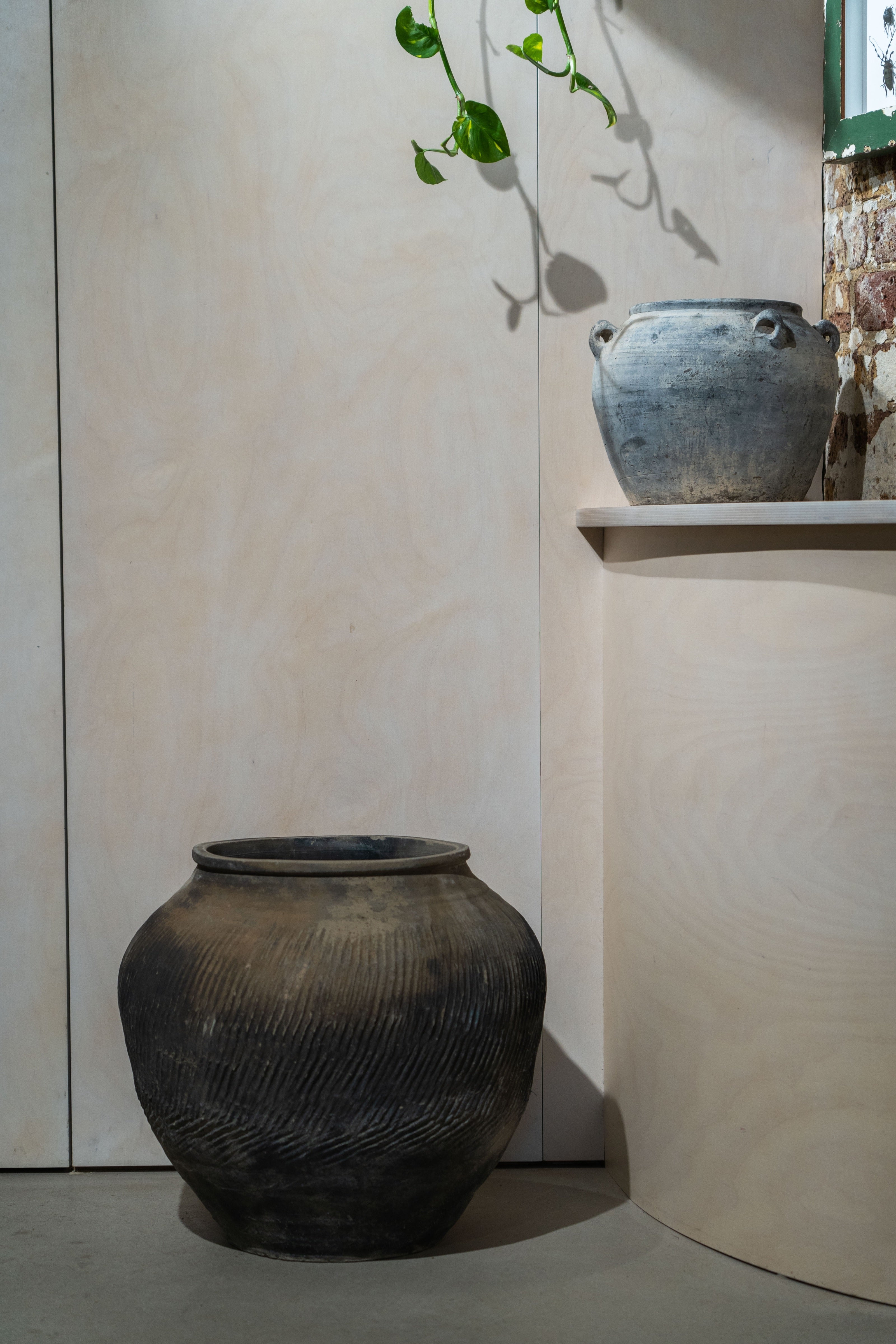 Vintage Brown and Grey Pot