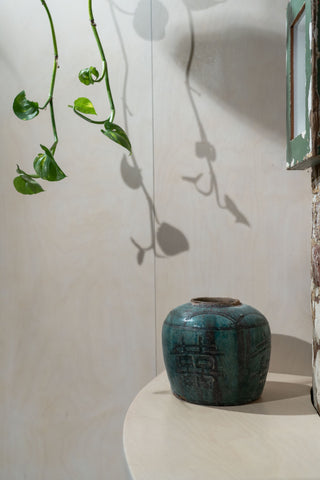 Old Turquoise Asian Pot No 2