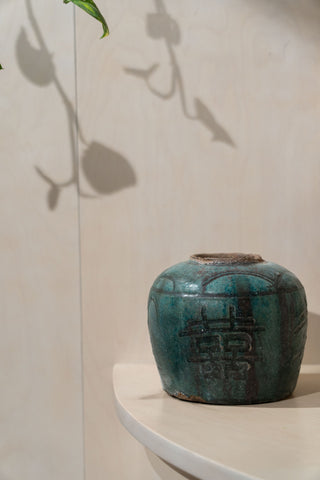 Old Turquoise Asian Pot No 2