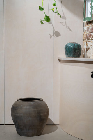 Old Turquoise Asian Pot No 2