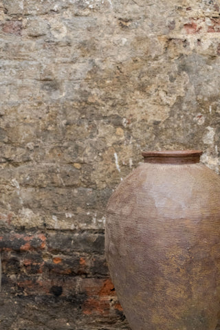 Vintage Old Brown Asian Pots