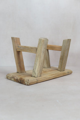 Vintage Rustic Elm Wood Stool - Square - 29