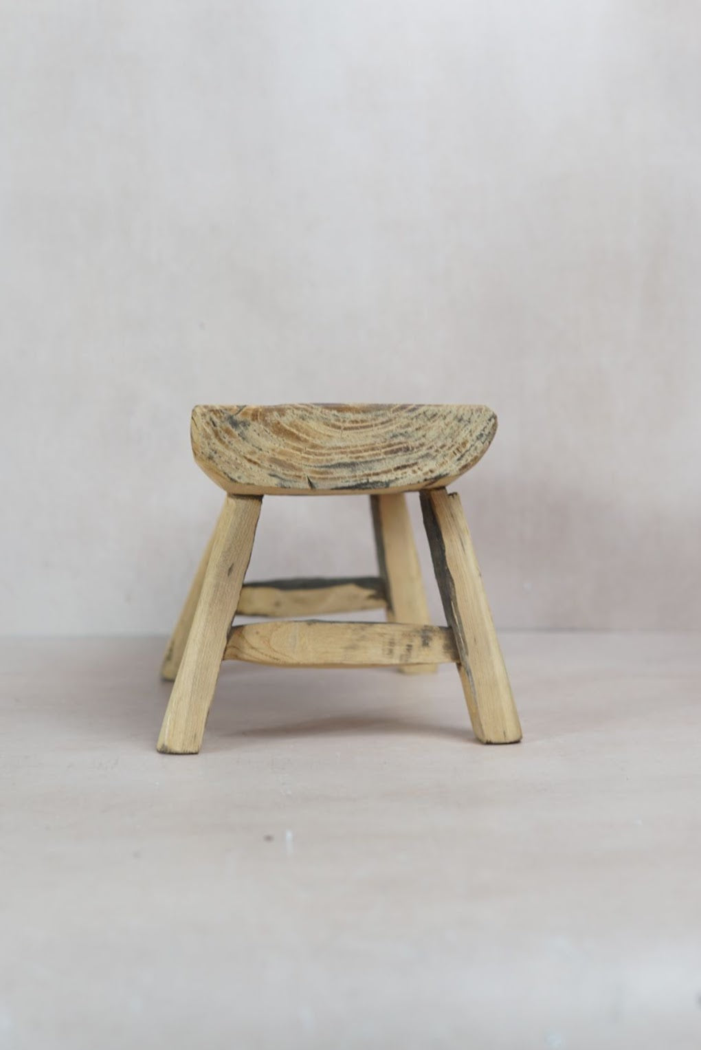 Vintage Rustic Elm Wood Stool - Square - 30