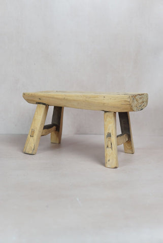 Vintage Rustic Elm Wood Stool - Square - 30