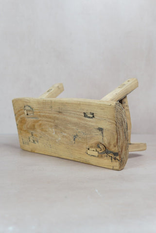 Vintage Rustic Elm Wood Stool - Square - 30