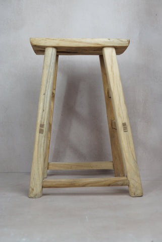 Vintage Rustic Stool - Elm wood - 18.1