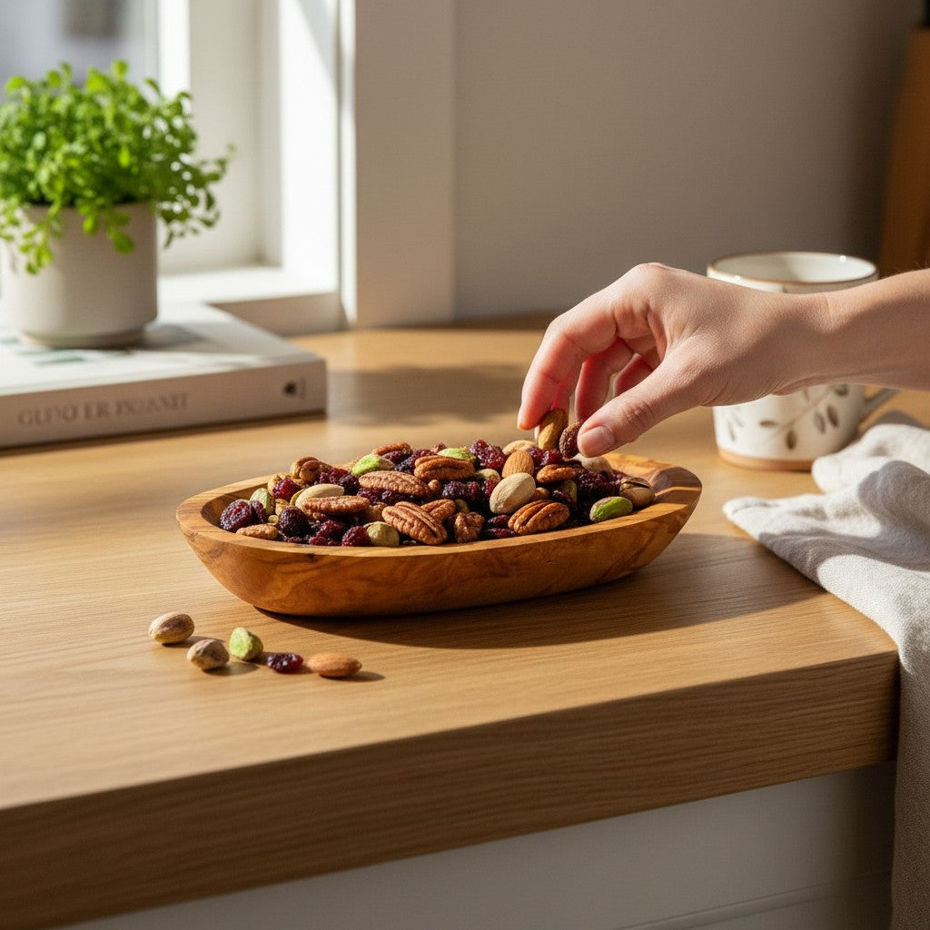 Olive Wood Oval Bowls Set of 3 | 10cm 13cm 16cm Nesting Dipping & Snack Trays
