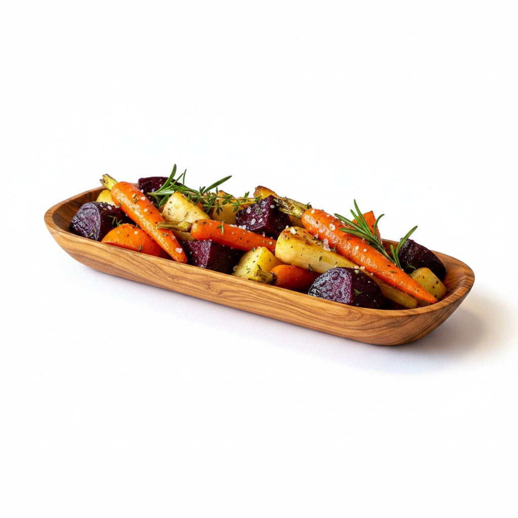 Handcrafted Olive Wood Boat Serving Trays - Individual or Nesting Platter Set