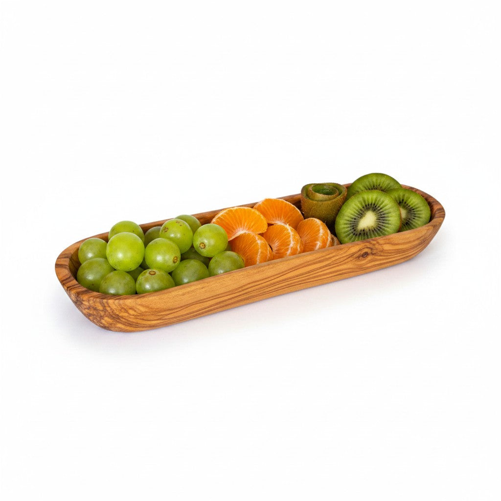 Handcrafted Olive Wood Boat Serving Trays - Individual or Nesting Platter Set