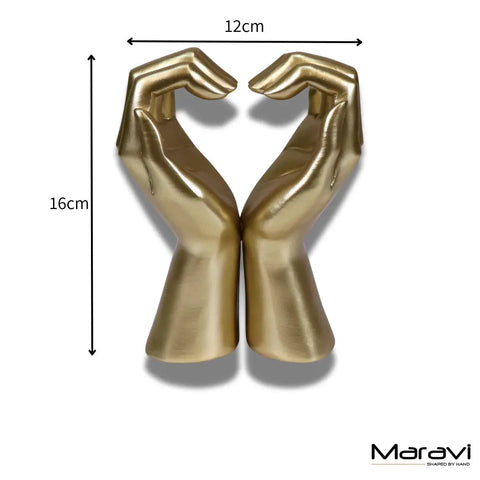 Darela Love Heart Hands Ornament Gold