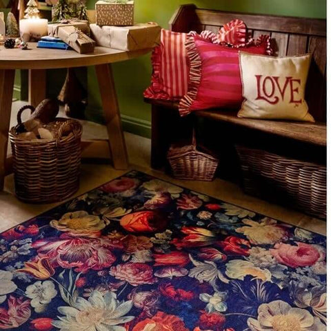 Eco-Washable Dark Flowers Design