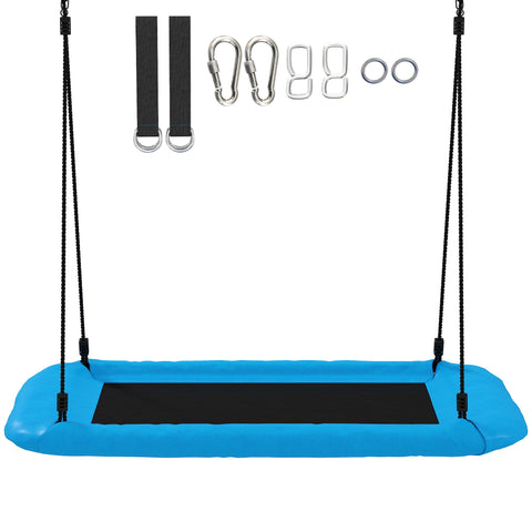 AIYAPLAY Nest Swing with Adjustable Ropes and Tree Straps, Basket Swing for Kids, 300KG Capacity for Indoor Outdoor, Blue
