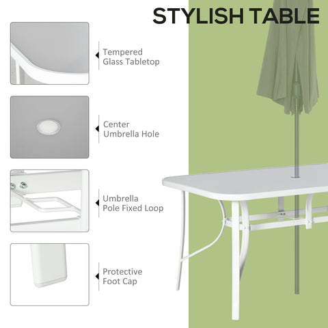 Outsunny Seven-Piece Outdoor Dining Set - Grey
