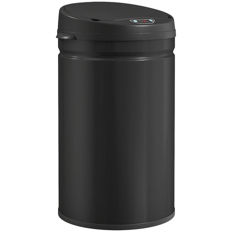 HOMCOM 30L Stainless Steel Sensor Bin - Black