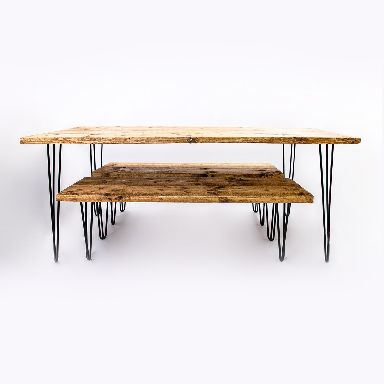Dining Tables with Black Steel Legs - Industrial Wooden Table
