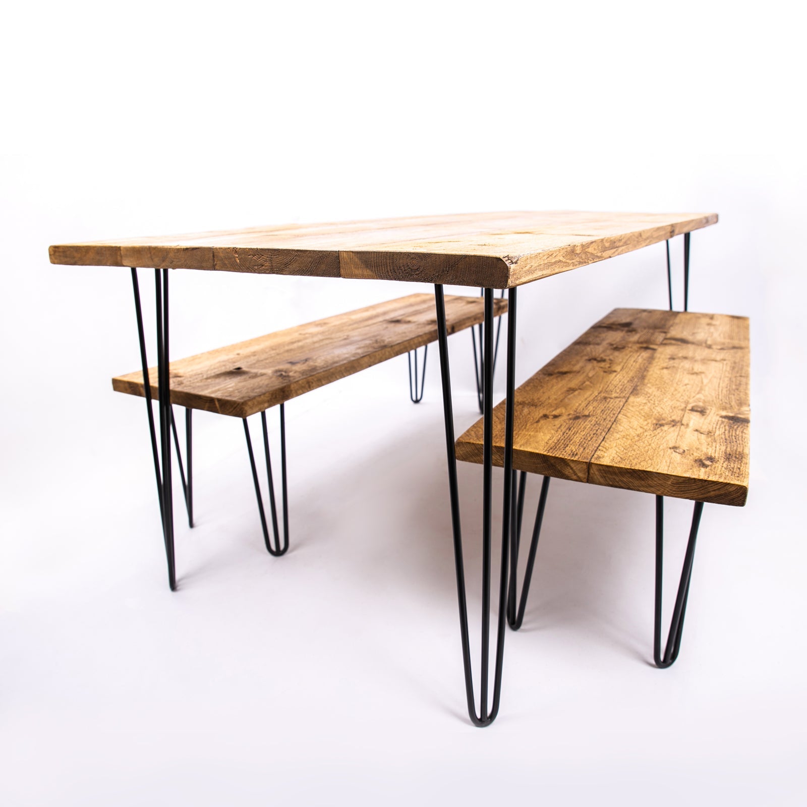 Dining Tables with Black Steel Legs - Industrial Wooden Table