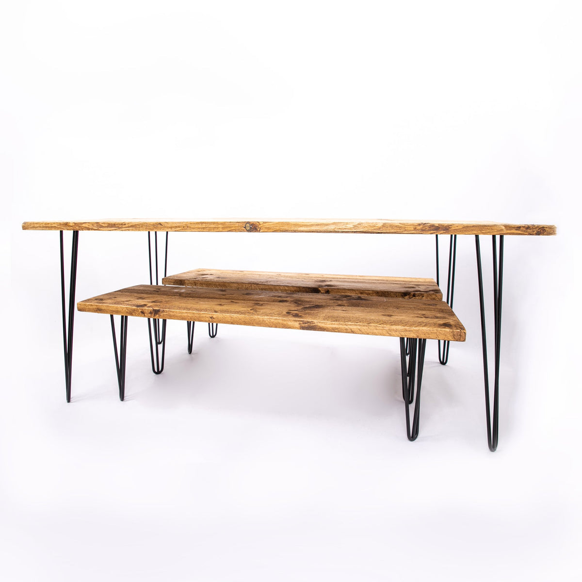 Dining Tables with Black Steel Legs - Industrial Wooden Table