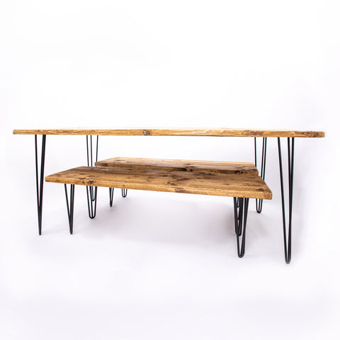 Dining Tables with Black Steel Legs - Industrial Wooden Table