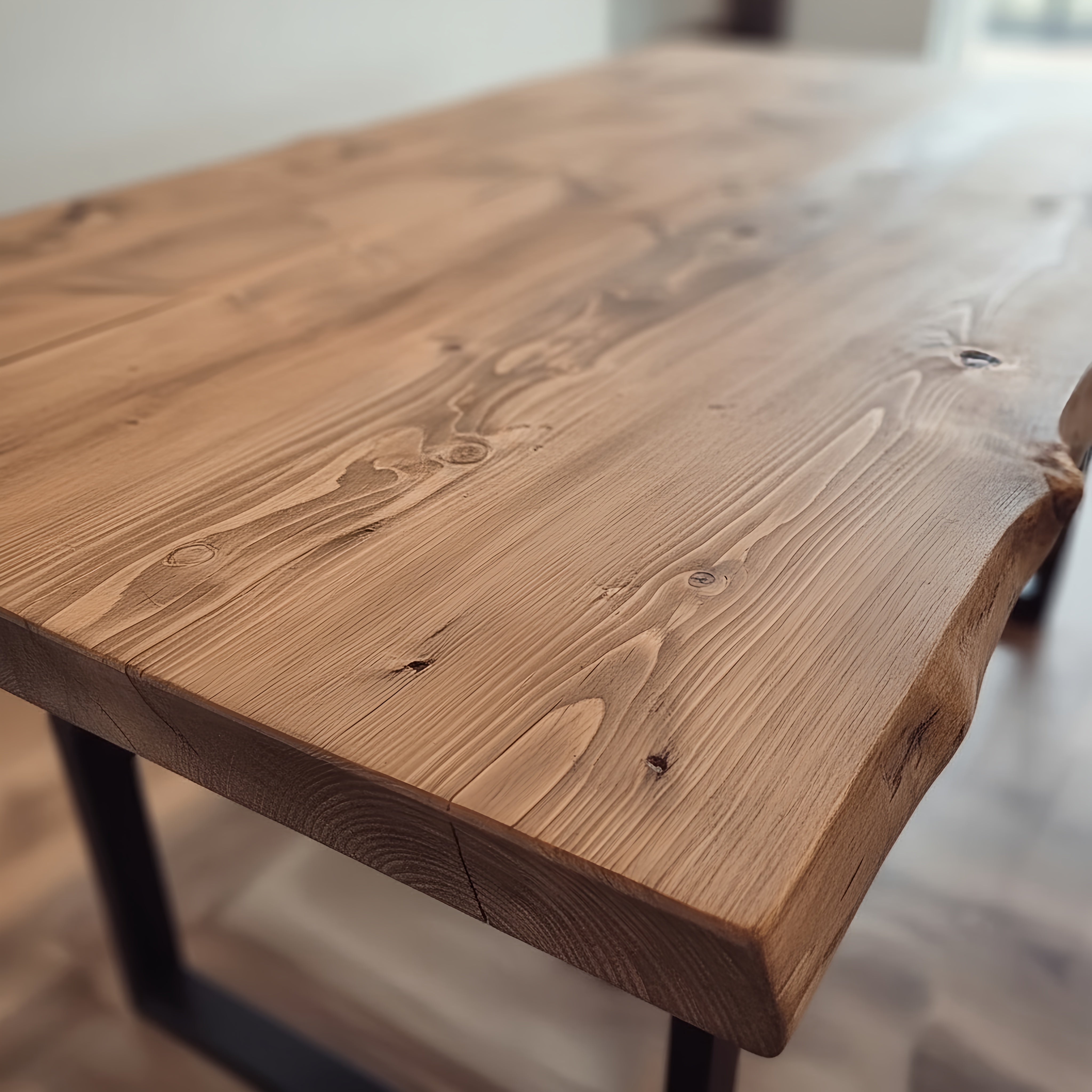 Live / Waney Edge Dining Table With Metal Legs