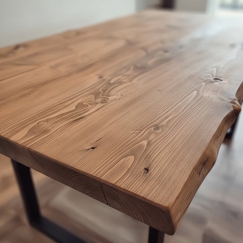 Live / Waney Edge Dining Table With Metal Legs