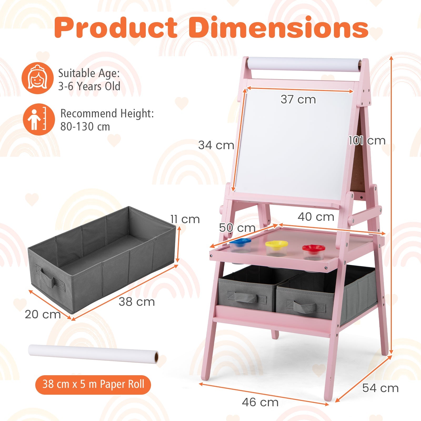 Double-sided Kids Easel with Magnetic Whiteboard and Chalkboard-Dark Green