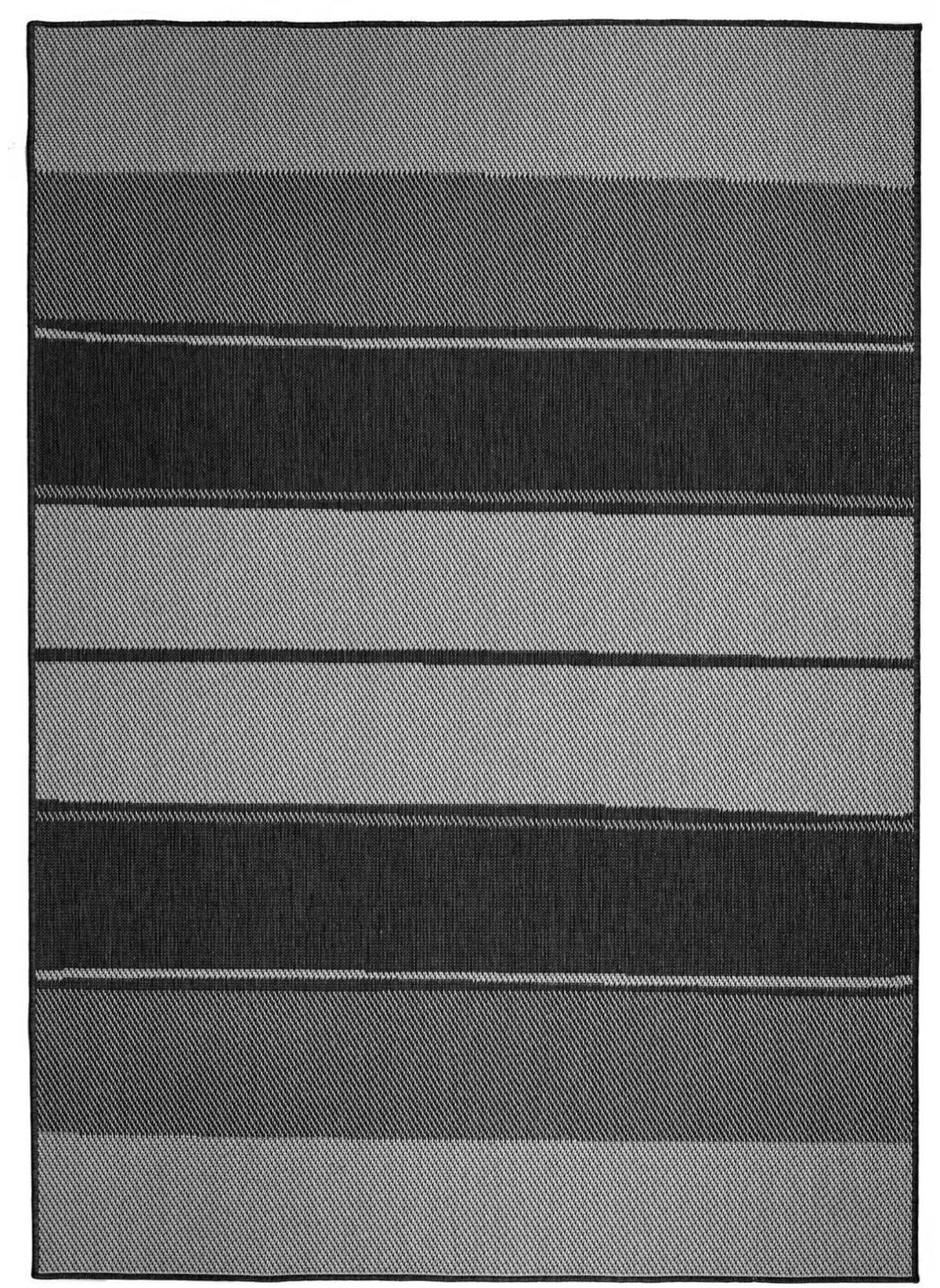 Duo Weave Outdoor Rug Black&Orange Stripes