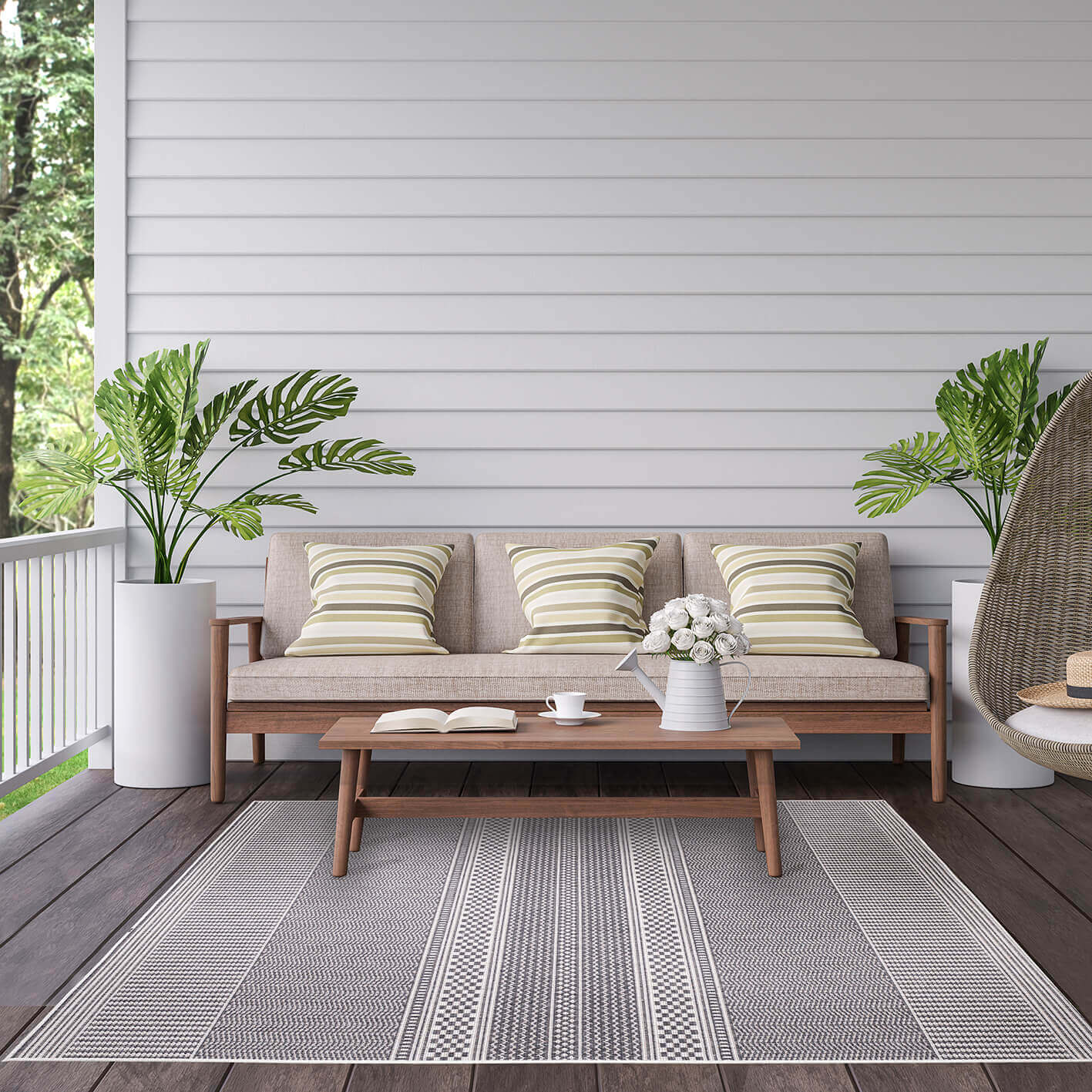 Duo Weave Outdoor Rug Fine Line