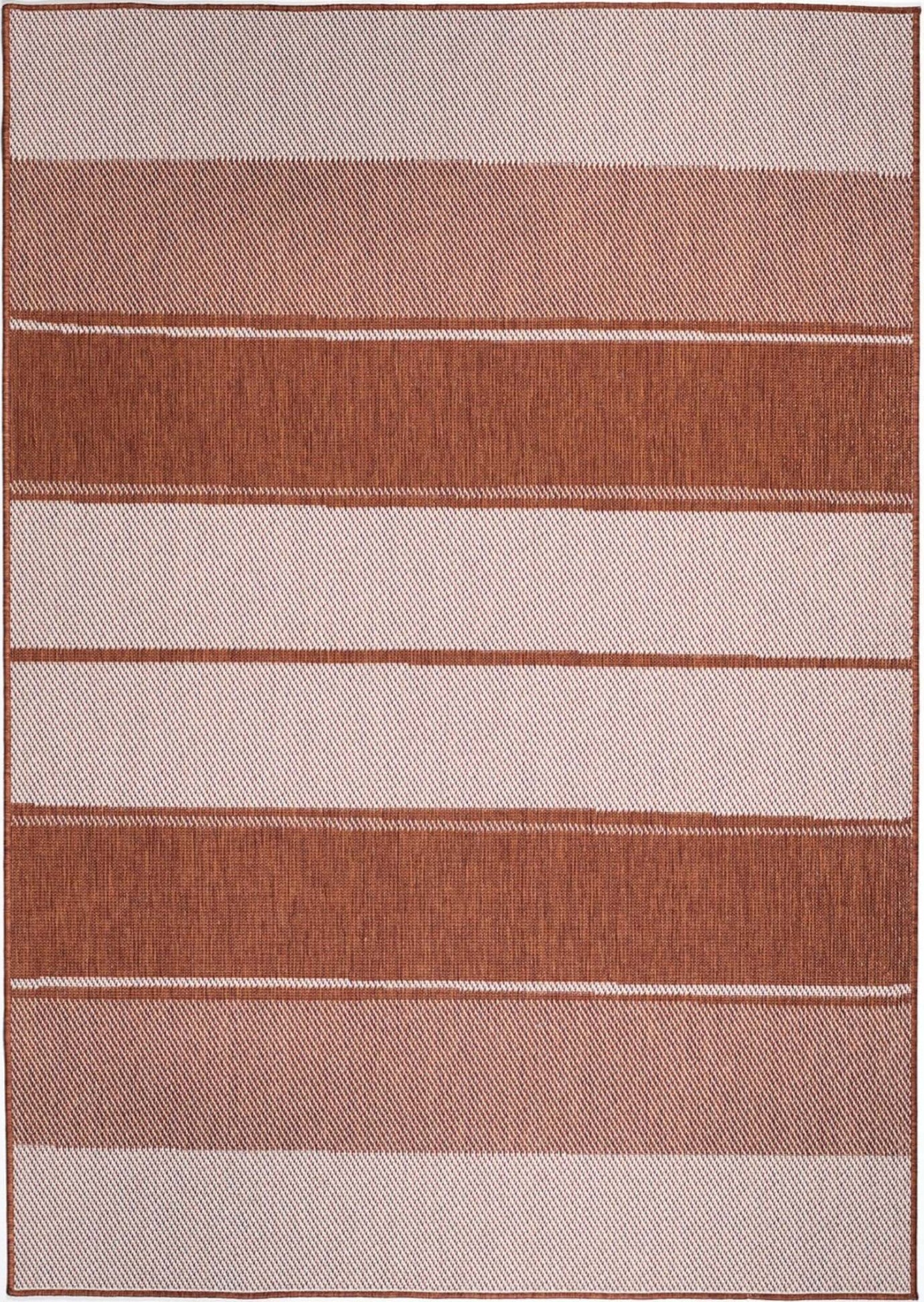 Duo Weave Outdoor Rug Black&Orange Stripes