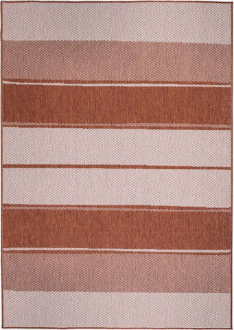 Duo Weave Outdoor Rug Black&Orange Stripes