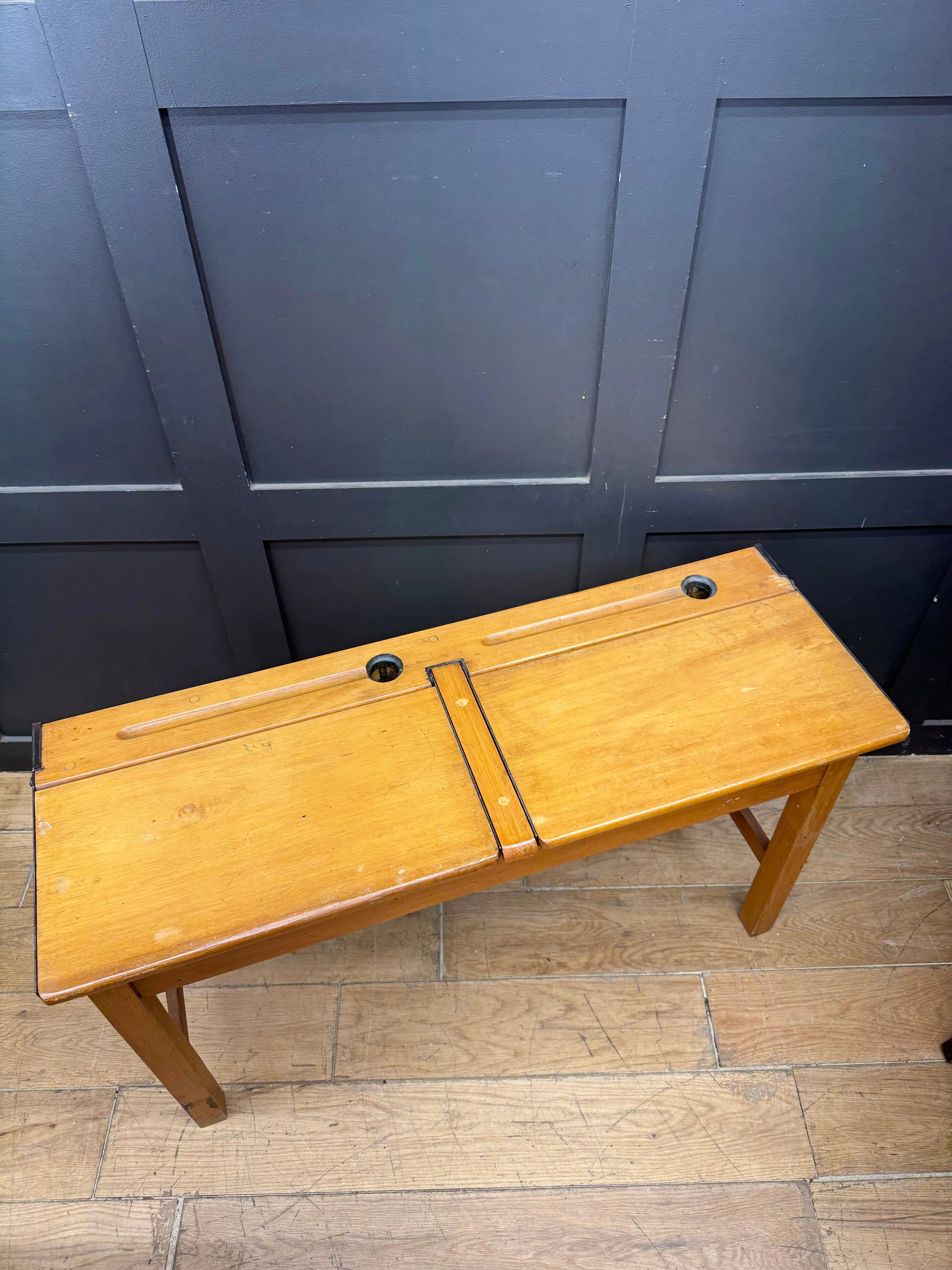 Vintage Double School Desk with Lift-Up Storage | Old Children’s Desk