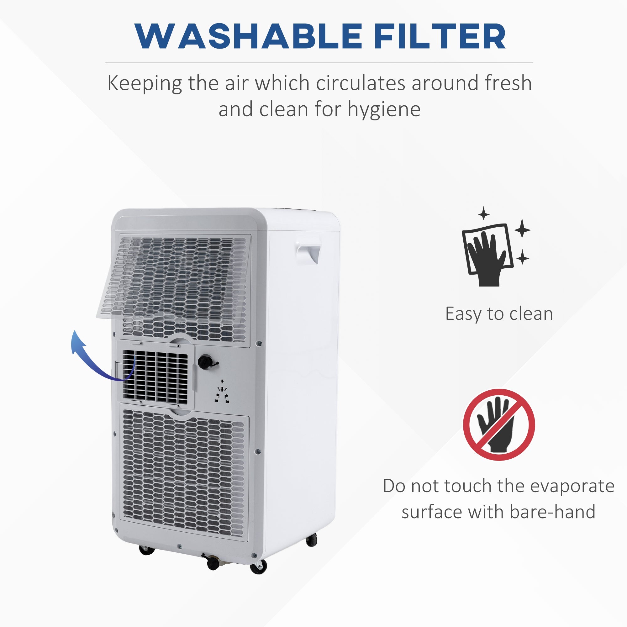 HOMCOM 10000 BTU Air Conditioning Unit, 3-in-1 Portable Air Conditioner, Dehumidifier, Cooling Fan with Remote Control, LED Display, 2 Speeds, 24H Timer, Window Venting Kit, 18m\'c2\'b2