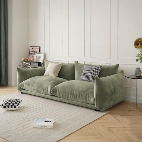 Editha Two Seater Sofa, Three Seater Sofa, Four Seater Sofa, Green Velvet