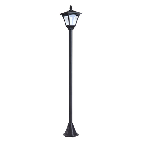 Outsunny Outdoor Garden Solar Post Lamp Photosensitive LED Lantern Bollard Pathway 1.2M Tall – Black