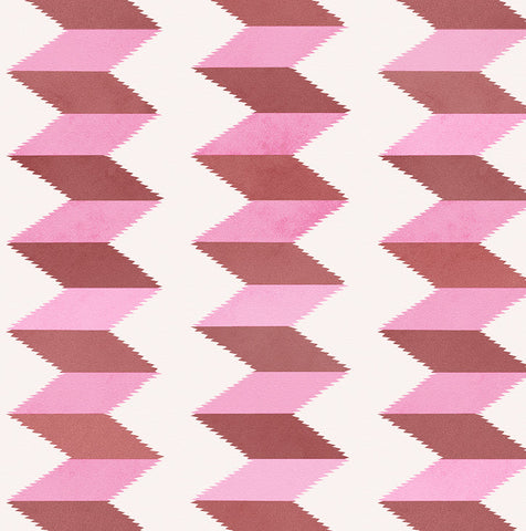 Escher Stripe - Empress Rose - Wallpaper